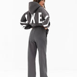 Isabel Wide Leg Sweatpants - Charcoal