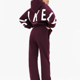 Isabel Wide Leg Sweatpants - Dark Cherry
