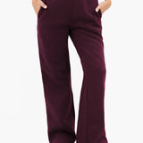 Isabel Wide Leg Sweatpants - Dark Cherry
