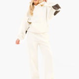 Isabel Wide Leg Sweatpants - Buttermilk