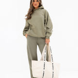 Isabel Wide Leg Sweatpants - Olive