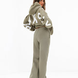 Isabel Wide Leg Sweatpants - Olive