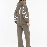 Isabel Wide Leg Sweatpants - Safari Green