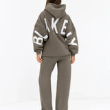 Isabel Wide Leg Sweatpants - Safari Green