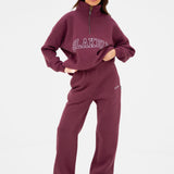 Outline Heritage Wide Leg Sweatpants - Old Burgundy