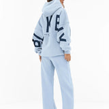 Isabel Wide Leg Sweatpants - Powder Blue