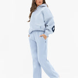 Isabel Wide Leg Sweatpants - Powder Blue