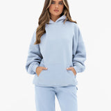 Isabel Wide Leg Sweatpants - Powder Blue