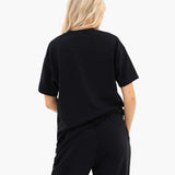 Soft Waffle Oversized T-Shirt - Black