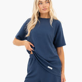 Soft Waffle Oversized T-Shirt - Blue