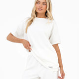 Soft Waffle Oversized T-Shirt - Off White
