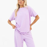 Soft Waffle Oversized T-Shirt - Purple