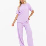 Soft Waffle Oversized T-Shirt - Purple