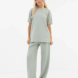 Soft Waffle Oversized T-Shirt - Sage Green