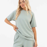 Soft Waffle Oversized T-Shirt - Sage Green