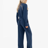 Soft Waffle Cardigan - Blue
