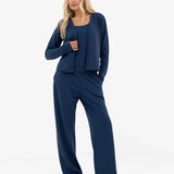 Soft Waffle Cardigan - Blue