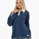 Soft Waffle Rugby Shirt - Blue