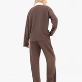 Soft Waffle Rugby Shirt - Brown