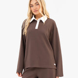 Soft Waffle Rugby Shirt - Brown