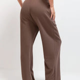 Soft Waffle Trousers - Brown