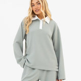 Soft Waffle Rugby Shirt - Sage Green