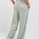 Soft Waffle Trousers - Sage Green