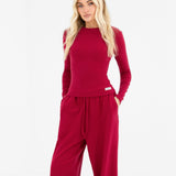 Ebony Long Sleeve Top - Deep Raspberry