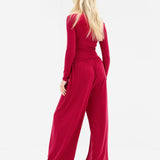 Ebony Long Sleeve Top - Deep Raspberry