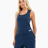Soft Waffle Vest Top - Blue