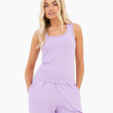 Soft Waffle Vest Top - Purple