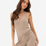 Nellie Vest Top - Marl Beige