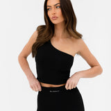 SculptForm One Shoulder Vest - Black
