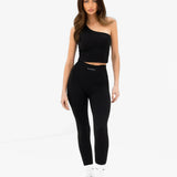 SculptForm One Shoulder Vest - Black