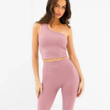 SculptForm One Shoulder Vest - Dusty Pink