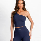 SculptForm One Shoulder Vest - True Navy