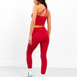 SculptForm One Shoulder Vest - Cherry Red