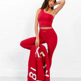 SculptForm One Shoulder Vest - Cherry Red