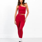 SculptForm One Shoulder Vest - Cherry Red
