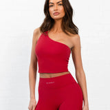 SculptForm One Shoulder Vest - Cherry Red