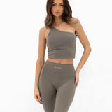 SculptForm One Shoulder Vest - Safari Green