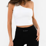 SculptForm One Shoulder Vest - White