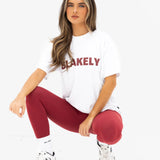 Sophia Oversized T-Shirt - White & Classic Red