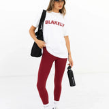 Sophia Oversized T-Shirt - White & Classic Red