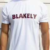 Raife Relaxed T-Shirt - White & Burgundy