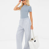 Elodie Stripe Trousers - Grey