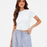 Elodie Stripe Trousers - Navy