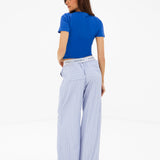 Elodie Stripe Trousers - Navy