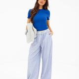 Elodie Stripe Trousers - Navy
