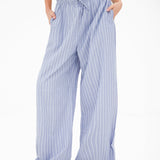 Elodie Stripe Trousers - Navy